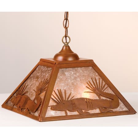 Meyda Tiffany 2 Light 16" Wide Pendant with Handmade Shade Rust