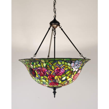 Meyda Tiffany 3 Light 24" Wide Pendant with Handmade Shade Mahogany Bronze