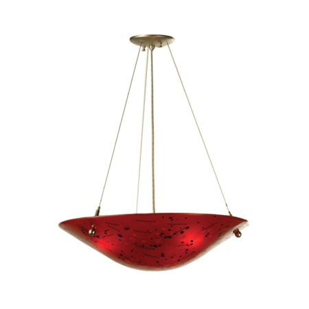 Meyda Tiffany 3 Light 21" Wide Pendant with Handmade Shade Satin Nickel