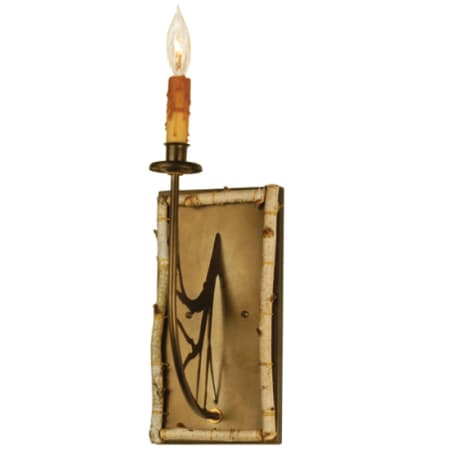 Meyda Tiffany Birch Bark 6" Wide Single Light Wall Sconce Craftsman Brown