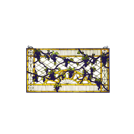 Meyda Tiffany Tiffany Rectangular Stained Glass Window Pane from the Grape Trellis Collection Solid Brass