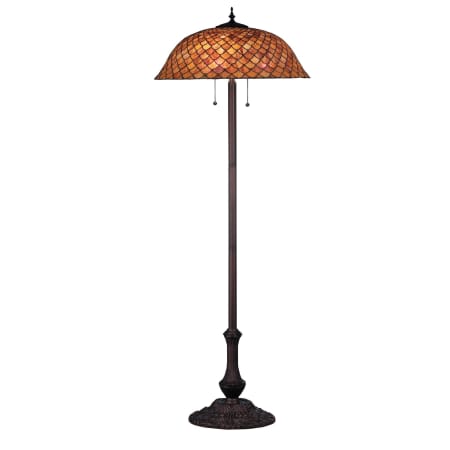 Meyda Tiffany Tiffany Three Light Floor Lamp Mahogany Bronze