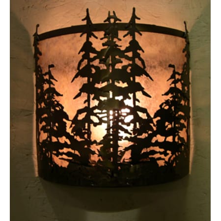 Meyda Tiffany 12" Wide Single Light Wall Sconce with Mica Glass Shade Antique Copper