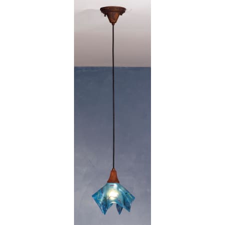 Meyda Tiffany  Single Light Mini Pendant from the Metro Handkerchief Collection Fused Iridescent Blue