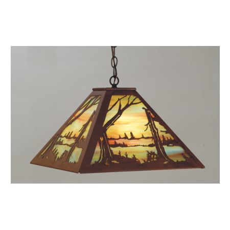 Meyda Tiffany 3 Light 24-1/2" Wide Pendant with Handmade Shade Rust