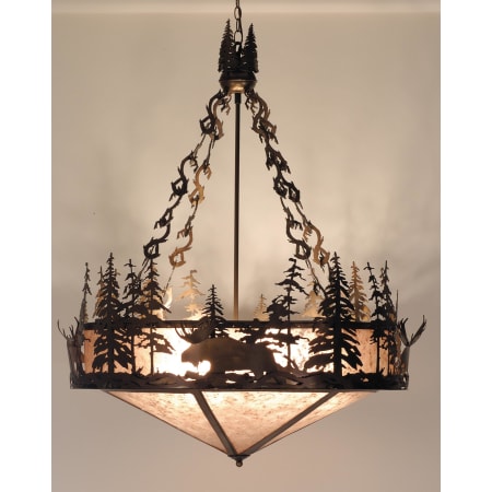 Meyda Tiffany 6 Light 40" Wide Pendant with Handmade Shade Antique Copper