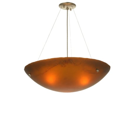 Meyda Tiffany 3 Light 24" Wide Pendant with Handmade Shade Stainless Steel