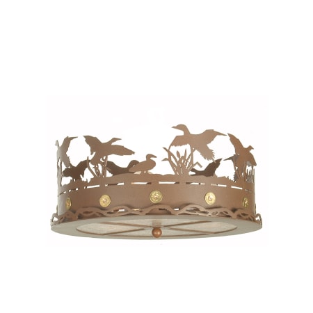 Meyda Tiffany Three Light Down Lighting Fan Light Kit from the Ducks in Flight Collection Craftsman Brown