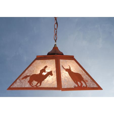 Meyda Tiffany 2 Light 22" Wide Pendant with Handmade Shade Rust
