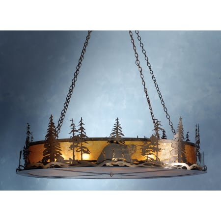 Meyda Tiffany 12 Light 66" Wide Pendant with Handmade Shade Antique Copper