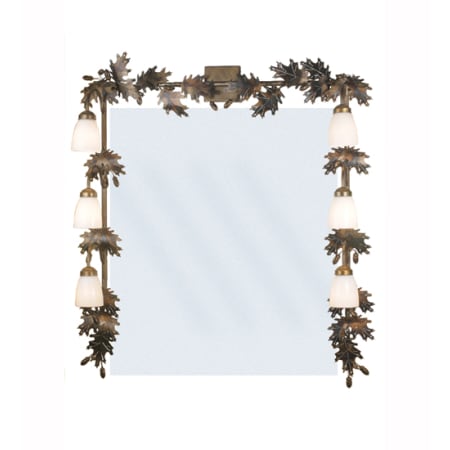 Meyda Tiffany 36" Wide 6 Light Vanity Light with Oak Leaf And Acorn Decoration Polished Brass