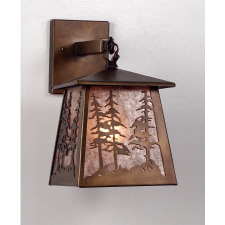 Meyda Tiffany 8" Wide Single Light Wall Sconce with Mica Glass Shade Antique Copper
