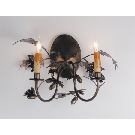 Meyda Tiffany Acorn & Oak Leaves 16" Wide 2 Light Double Sconce Antique Copper