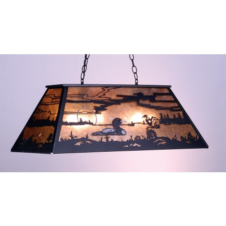 Meyda Tiffany 6 Light 33" Wide Linear Pendant with Handmade Shade Black