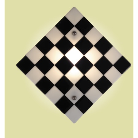 Meyda Tiffany Metro 17" Wide ADA Compliant Single Light Wall Washer Black / White Checker