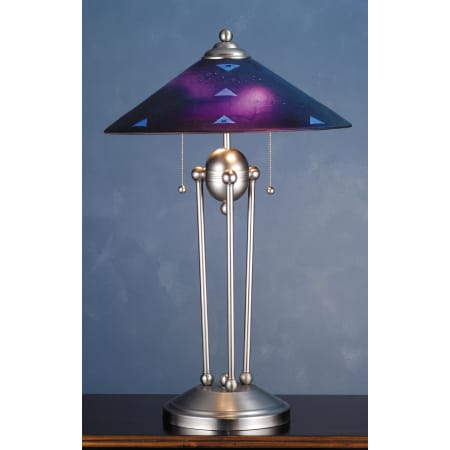 Meyda Tiffany  Table Lamp from the Metro Table Lamp Collection Purple / Clear Dicro Triangles
