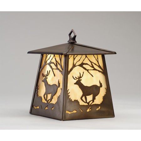 Meyda Tiffany 8" Wide Single Light Wall Sconce with Art Glass Shade Antique Copper