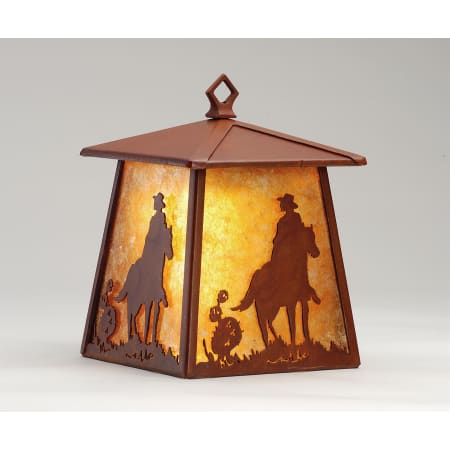 Meyda Tiffany 8" Wide Single Light Wall Sconce with Mica Glass Shade Rust