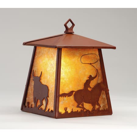 Meyda Tiffany 8" Wide Single Light Wall Sconce with Mica Glass Shade Rust