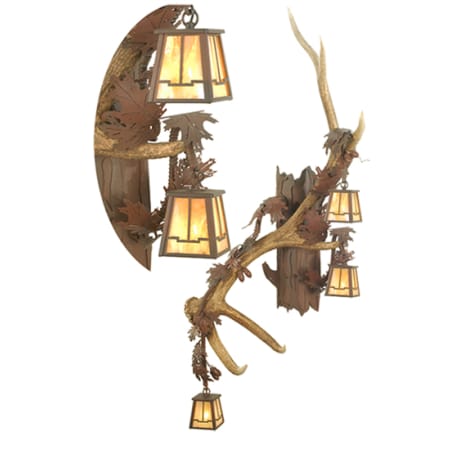 Meyda Tiffany Three Light Up / Down Lighting Left Facing Wall Sconce from the Elk collection Rust and Wrought Iron