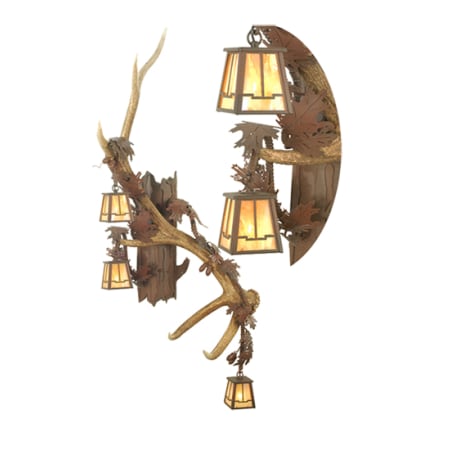Meyda Tiffany Three Light Up / Down Lighting Right Facing Wall Sconce from the Elk collection Rust and Wrought Iron