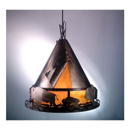 Meyda Tiffany 8 Light 36-1/2" Wide Pendant with Handmade Shade Antique Copper