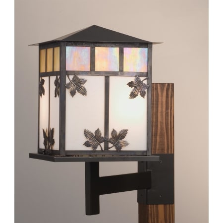 Meyda Tiffany 16" Wide 2 Light Wall Sconce with Art Glass Shade Craftsman Brown