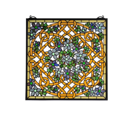 Meyda Tiffany Tiffany Square Stained Glass Window Pane from the Shamrock Garden Collection Bronze