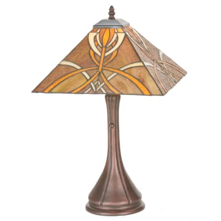 Meyda Tiffany Tiffany Single Light Up Lighting Table Lamp from the Glasgow Goblet Collection Mahogany Bronze