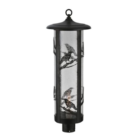 Meyda Tiffany Single Light Up Lighting Outdoor Post Light from the Fulton Collection Black