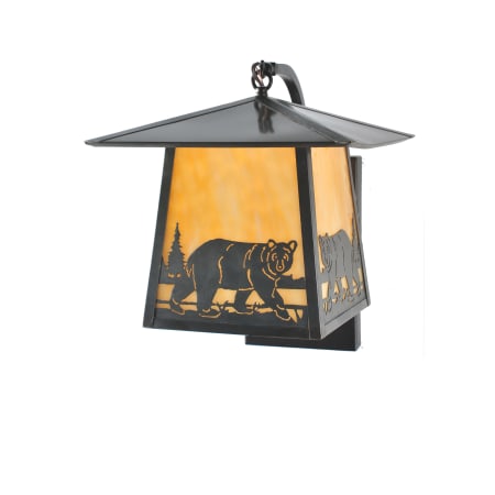 Meyda Tiffany Single Light Down Lighting Outdoor Wall Sconce from the Stillwater Collection Black