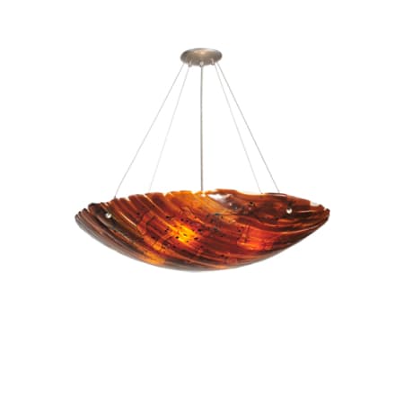 Meyda Tiffany 4 Light 29" Wide Pendant with Handmade Shade Stainless Steel