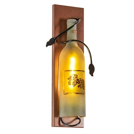 Meyda Tiffany Wine Bottle 4" Wide ADA Compliant Single Light Wall Sconce Antique Bronze
