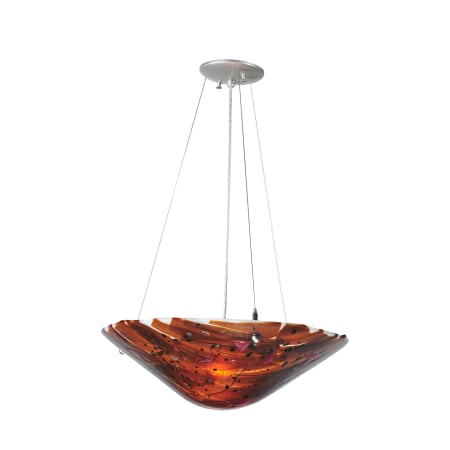 Meyda Tiffany 3 Light 18-1/4" Wide Pendant with Handmade Shade Satin Nickel