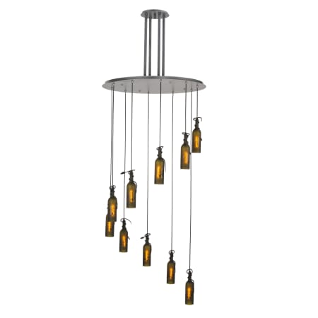 Meyda Tiffany 10 Light 36" Wide Multi Light Pendant with Handmade Shade Antique Bronze