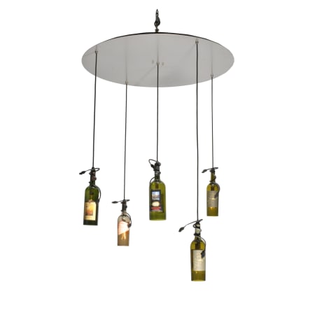 Meyda Tiffany 5 Light 36" Wide Multi Light Pendant with Handmade Shade Satin Nickel