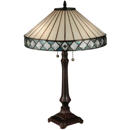 Meyda Tiffany Diamondring 2 Light Desk Lamp Mahogany Bronze