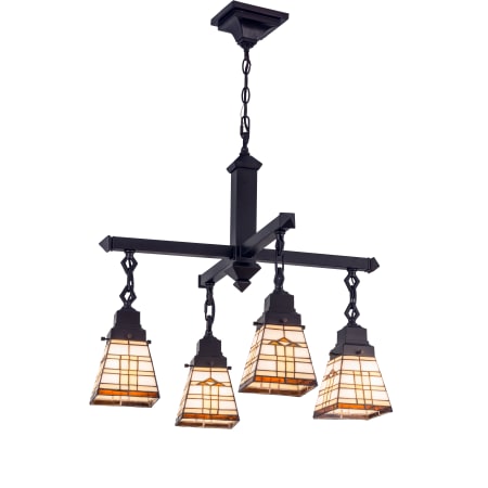 Meyda Tiffany Arrowhead Mission 4 Light 22" Wide Chandelier with Tiffany Glass Shade N/A
