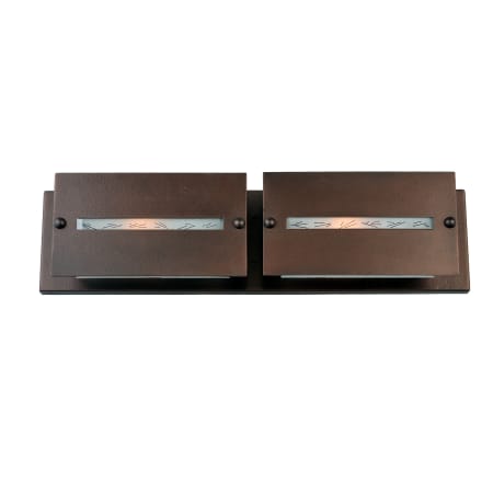 Meyda Tiffany Moss Creek 2 Light 24" Wide Bathroom Vanity Light with White Glass Shade - ADA Compliant Mahogany Bronze