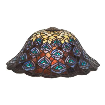 Meyda Tiffany Tiffany Peacock Feather 6.5" Tall Lamp Shade Green / Blue / Purple / Aqua