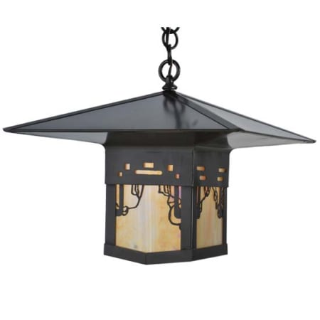 Meyda Tiffany Square Seneca 23" Wide Pendant Craftsman Brown