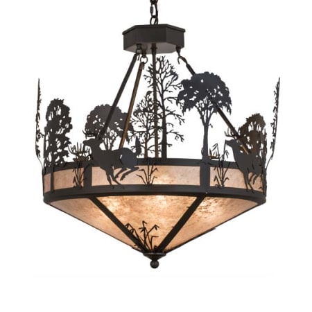 Meyda Tiffany Deer on the Loose 4 Light 26" Wide Pendant Timeless Bronze