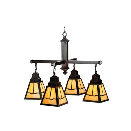 Meyda Tiffany Valencia Mission 4 Light 30" Wide Chandelier with Yellow Acrylic Shade Bronze