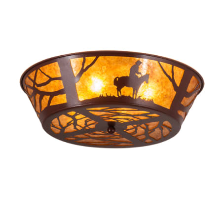 Meyda Tiffany Cowboy 4 Light 23" Wide Semi-Flush Ceiling Fixture Rust