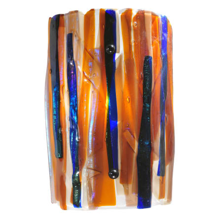 Meyda Tiffany 9" W Oceano Fused Glass Wall Sconce Amber / Beige / Smoke / Irid Blue