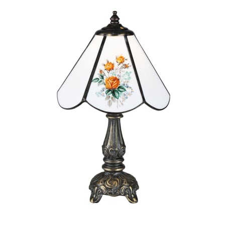 Meyda Tiffany 11.5" H Rose Bouquet Mini Lamp Raindrop