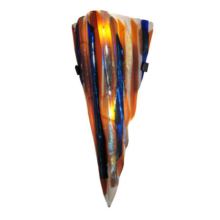 Meyda Tiffany 8" W Oceano Fused Glass Wall Sconce Amber / Beige / Smoke / Irid Blue