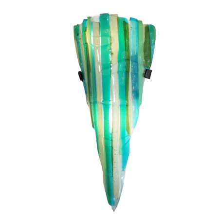 Meyda Tiffany 8" W La Spiaggia Fused Glass Wall Sconce Sea Green / Aqua / Beige