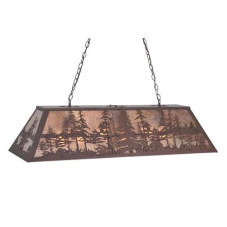 Meyda Tiffany Long Tall Pines 6 Light 48" Wide Linear Pendant Cafe-Noir