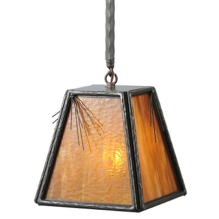 Meyda Tiffany Square Lone Pine Needle 12" Wide Pendant Timeless Bronze